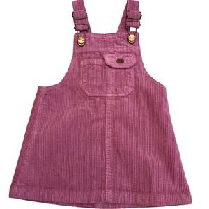Girls Zara New Pink Corduroy Pinafore Jumper, Size 12-18M